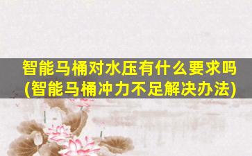 智能马桶对水压有什么要求吗(智能马桶冲力不足解决办法)