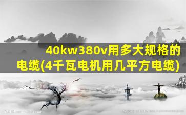 40kw380v用多大规格的电缆(4千瓦电机用几平方电缆)