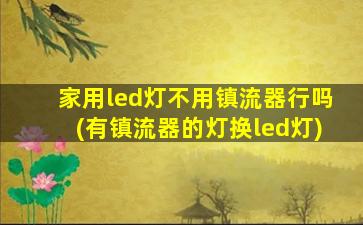 家用led灯不用镇流器行吗(有镇流器的灯换led灯)