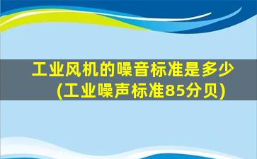 工业风机的噪音标准是多少(工业噪声标准85分贝)