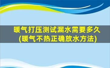 暖气打压测试漏水需要多久(暖气不热正确放水方法)