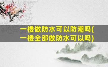一楼做防水可以防潮吗(一楼全部做防水可以吗)