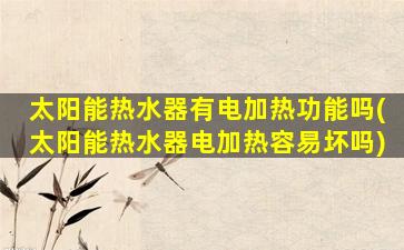 太阳能热水器有电加热功能吗(太阳能热水器电加热容易坏吗)
