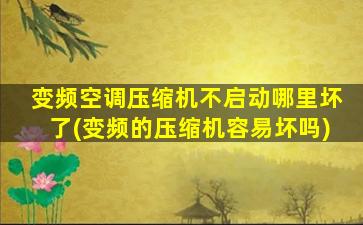 变频空调压缩机不启动哪里坏了(变频的压缩机容易坏吗)
