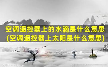 空调遥控器上的水滴是什么意思(空调遥控器上太阳是什么意思)