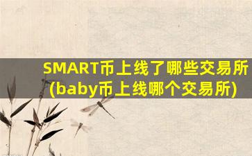 SMART币上线了哪些交易所(baby币上线哪个交易所)