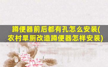 蹲便器前后都有孔怎么安装(农村旱厕改造蹲便器怎样安装)