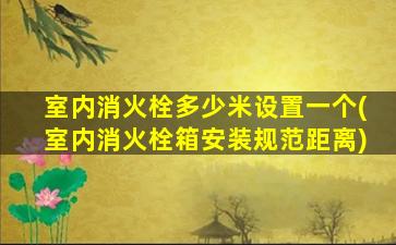 室内消火栓多少米设置一个(室内消火栓箱安装规范距离)