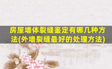 房屋墙体裂缝鉴定有哪几种方法(外墙裂缝最好的处理方法)