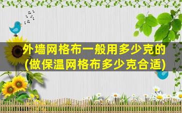 外墙网格布一般用多少克的(做保温网格布多少克合适)