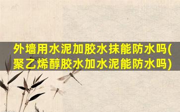 外墙用水泥加胶水抹能防水吗(聚乙烯醇胶水加水泥能防水吗)