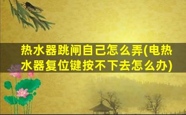 热水器跳闸自己怎么弄(电热水器复位键按不下去怎么办)