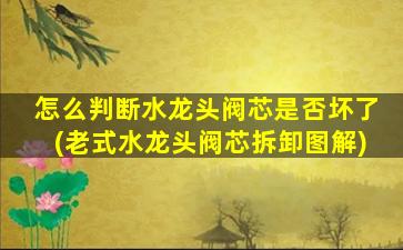怎么判断水龙头阀芯是否坏了(老式水龙头阀芯拆卸图解)