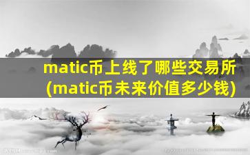 matic币上线了哪些交易所(matic币未来价值多少钱)