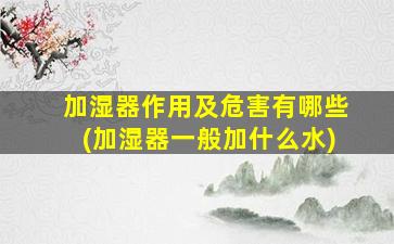 加湿器作用及危害有哪些(加湿器一般加什么水)