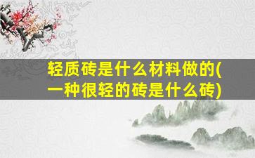 轻质砖是什么材料做的(一种很轻的砖是什么砖)