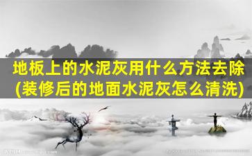 地板上的水泥灰用什么方法去除(装修后的地面水泥灰怎么清洗)