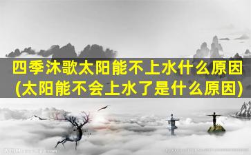 四季沐歌太阳能不上水什么原因(太阳能不会上水了是什么原因)