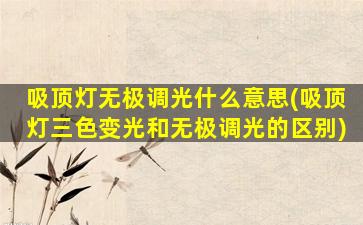 吸顶灯无极调光什么意思(吸顶灯三色变光和无极调光的区别)