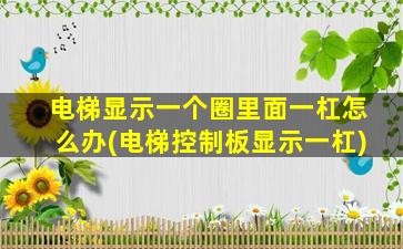 电梯显示一个圈里面一杠怎么办(电梯控制板显示一杠)