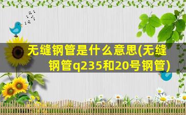 无缝钢管是什么意思(无缝钢管q235和20号钢管)
