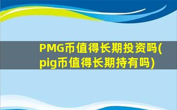 PMG币值得长期投资吗(pig币值得长期持有吗)