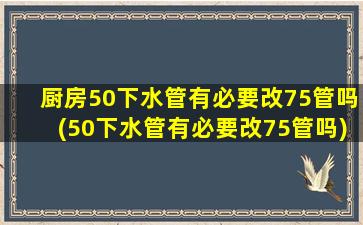 厨房50下水管有必要改75管吗(50下水管有必要改75管吗)