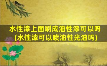 水性漆上面刷成油性漆可以吗(水性漆可以喷油性光油吗)