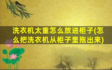 洗衣机太重怎么放进柜子(怎么把洗衣机从柜子里拖出来)