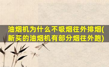 油烟机为什么不吸烟往外排烟(新买的油烟机有部分烟往外跑)