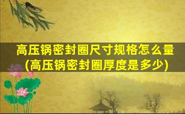 高压锅密封圈尺寸规格怎么量(高压锅密封圈厚度是多少)