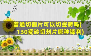 普通切割片可以切瓷砖吗(130瓷砖切割片哪种锋利)