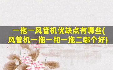 一拖一风管机优缺点有哪些(风管机一拖一和一拖二哪个好)