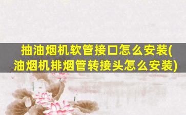 抽油烟机软管接口怎么安装(油烟机排烟管转接头怎么安装)