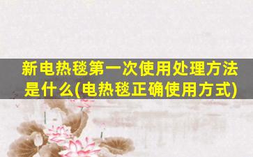 新电热毯第一次使用处理方法是什么(电热毯正确使用方式)