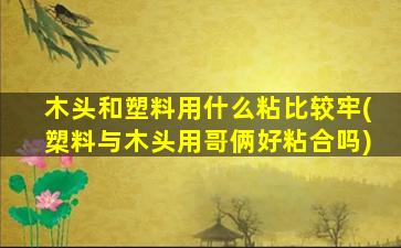 木头和塑料用什么粘比较牢(槊料与木头用哥俩好粘合吗)
