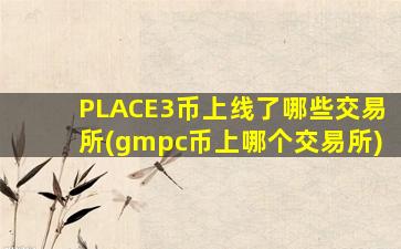 PLACE3币上线了哪些交易所(gmpc币上哪个交易所)