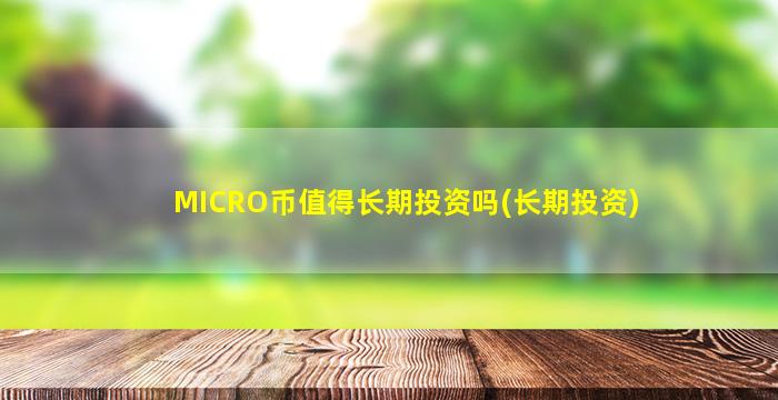 MICRO币值得长期投资吗(长期投资)