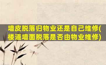 墙皮脱落归物业还是自己维修(楼道墙面脱落是否由物业维修)