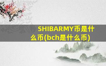 SHIBARMY币是什么币(bch是什么币)