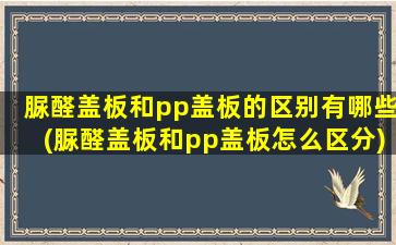 脲醛盖板和pp盖板的区别有哪些(脲醛盖板和pp盖板怎么区分)