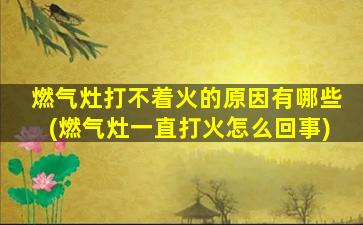燃气灶打不着火的原因有哪些(燃气灶一直打火怎么回事)