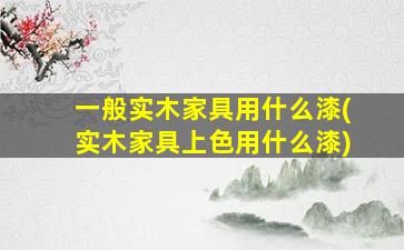 一般实木家具用什么漆(实木家具上色用什么漆)