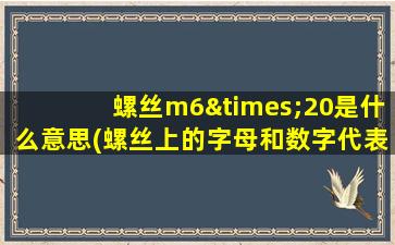 螺丝m6×20是什么意思(螺丝上的字母和数字代表什么意思)