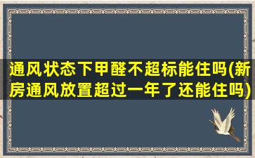 通风状态下甲醛不超标能住吗(新房通风放置超过一年了还能住吗)
