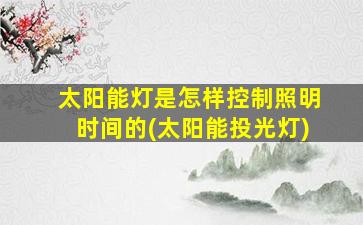 太阳能灯是怎样控制照明时间的(太阳能投光灯)