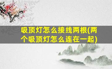 吸顶灯怎么接线两根(两个吸顶灯怎么连在一起)