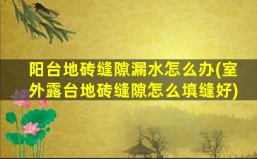 阳台地砖缝隙漏水怎么办(室外露台地砖缝隙怎么填缝好)