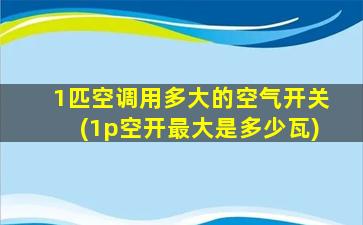 1匹空调用多大的空气开关(1p空开最大是多少瓦)