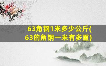 63角钢1米多少公斤(63的角钢一米有多重)